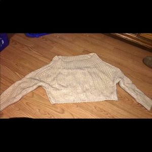 Off the shoulder cropped sweater